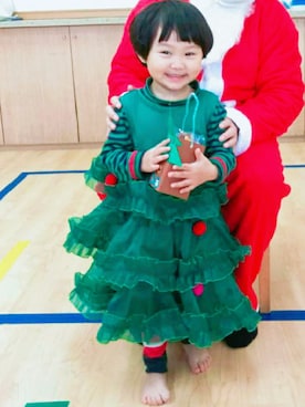 「クリスマスコーデ」｜「アイテム（ワンピース/ドレス）」を使った、ARUさん（キッズ・90cm）の冬コーディネート