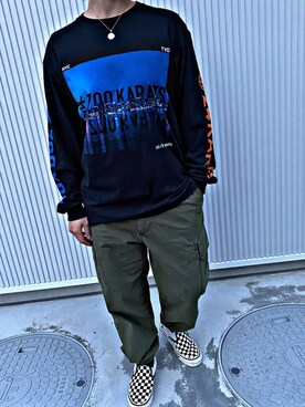 「スケボー」｜「アイテム（スリッポン）」を使った、mayuさん（レディース・155cm）の春コーディネート