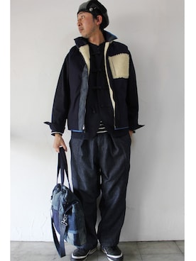 「FUNSET OF ART（ファンセットオブアート）のアイテム」を使った、SuKiMaさん（メンズ・177cm）の冬コーディネート