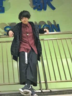 「soe（ソーイ）のアイテム（ブルゾン）」を使った、りょーたさん（メンズ・169cm）の春コーディネート