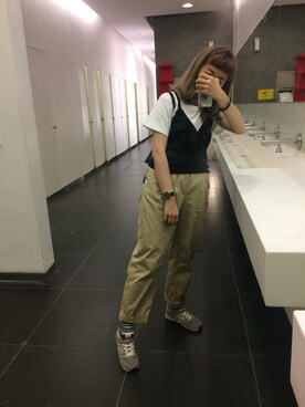 「MONKI（モンキ）のアイテム（キャミソール）」を使った、Cyariさん（レディース・156cm）の夏コーディネート