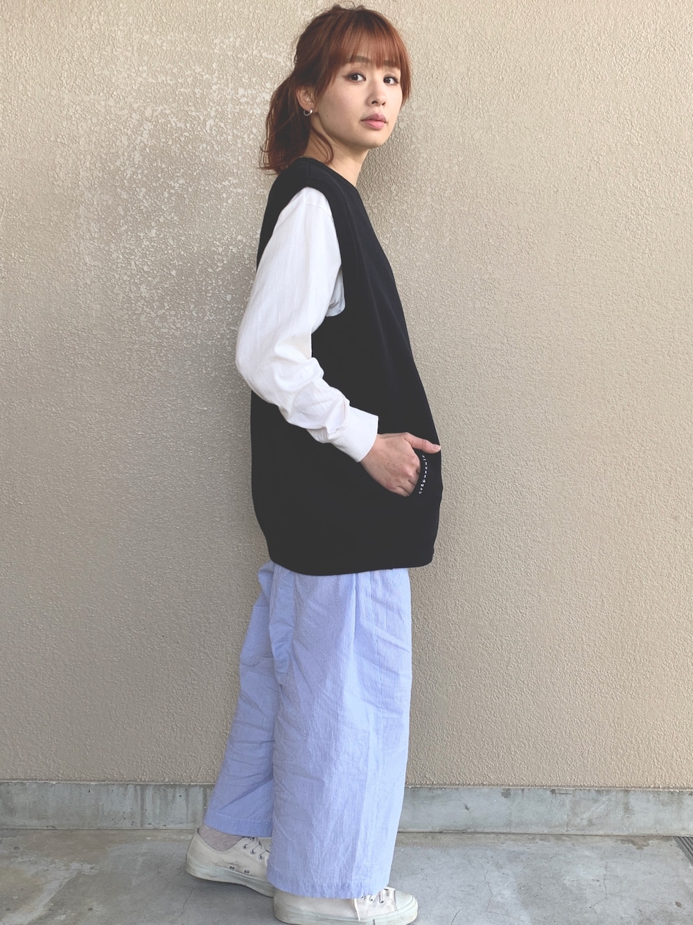 CREPUSCULE クレプスキュール MILANO VEST ブラック crepuscule (クレプスキュール) milanorib vest / ミラノリブベスト