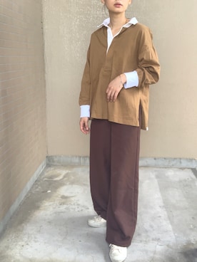 「DOEK（ドゥック）のアイテム」を使った、米沢 真亜さん（レディース・155cm）の春コーディネート