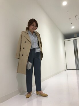 「シルバー」｜「アイテム（トレンチコート）」を使った、asamiさん（レディース・165cm）の夏コーディネート