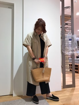 「サニーレーベル」｜「アイテム（スリッポン）」を使った、asamiさん（レディース・165cm）の夏コーディネート