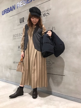 「RODE SKO（ロデスコ）のアイテム（キャップ）」を使った、asamiさん（レディース・165cm）の秋コーディネート