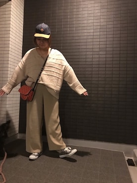 「BATONER（バトナー）のアイテム」を使った、asamiさん（レディース・165cm）の秋コーディネート