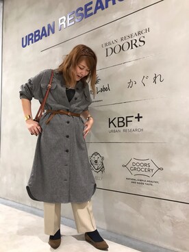 「RODE SKO」｜「アイテム（シャツワンピース）」を使った、asamiさん（レディース・165cm）の秋コーディネート