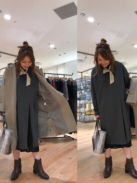 「フユコーデ」｜「アイテム（ブーツ）」を使った、asamiさん（レディース・165cm）の秋コーディネート