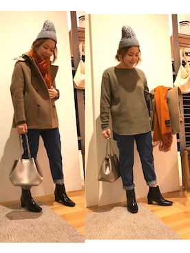 「フユコーデ」｜「アイテム（ブーツ）」を使った、asamiさん（レディース・165cm）の秋コーディネート