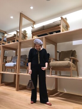 「サニーレーベル」｜「アイテム（ハンチング/ベレー帽）」を使った、asamiさん（レディース・165cm）の冬コーディネート