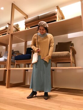 「サニーレーベル」｜「アイテム（ハンチング/ベレー帽）」を使った、asamiさん（レディース・165cm）の冬コーディネート