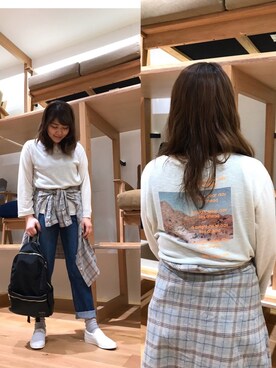 「アーバンリサーチ」｜「アイテム（スリッポン）」を使った、asamiさん（レディース・165cm）の冬コーディネート