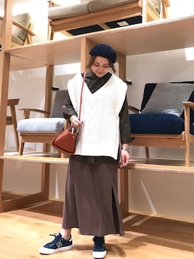 「アーバンリサーチドアーズ」｜「アイテム（ハンチング/ベレー帽）」を使った、asamiさん（レディース・164cm）の秋コーディネート