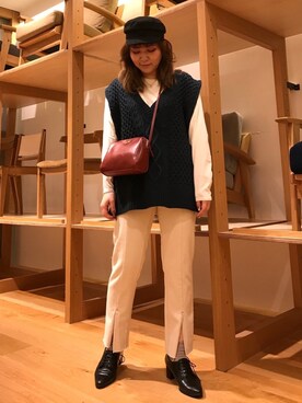 「アーバンリサーチ」｜「アイテム（キャスケット）」を使った、asamiさん（レディース・164cm）の秋コーディネート
