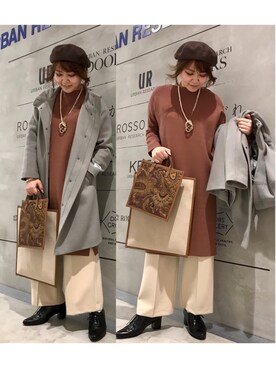 「アーバンリサーチ」｜「アイテム（ハンチング/ベレー帽）」を使った、asamiさん（レディース・164cm）の秋コーディネート