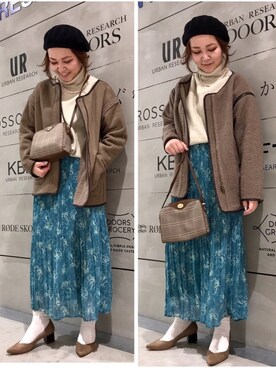 「アーバンリサーチ」｜「アイテム（ハンチング/ベレー帽）」を使った、asamiさん（レディース・164cm）の秋コーディネート
