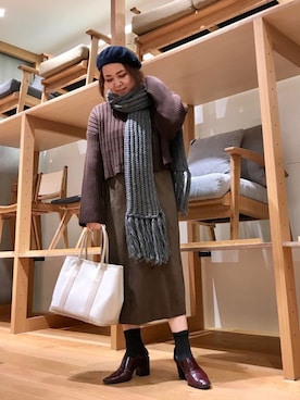 「アーバンリサーチ」｜「アイテム（ハンチング/ベレー帽）」を使った、asamiさん（レディース・164cm）の秋コーディネート