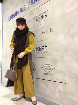 「アーバンリサーチ」｜「アイテム（ジャンパースカート）」を使った、asamiさん（レディース・164cm）の秋コーディネート