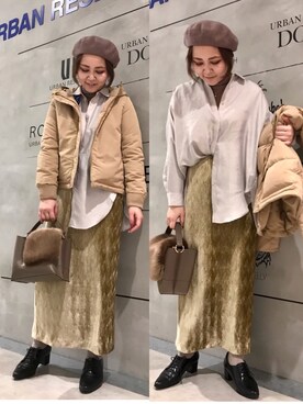 「KBF+」｜「アイテム（ダウンジャケット/コート）」を使った、asamiさん（レディース・164cm）の冬コーディネート