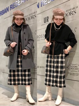 「KBF+」｜「アイテム（帽子）」を使った、asamiさん（レディース・164cm）の冬コーディネート