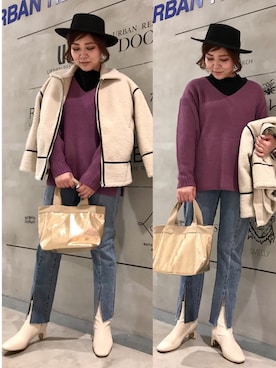 「KBF+」｜「アイテム（ジャケット/アウター）」を使った、asamiさん（レディース・164cm）の冬コーディネート