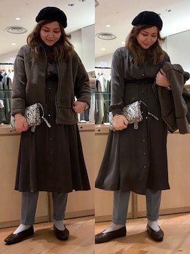 「アーバンリサーチ」｜「アイテム（ハンチング/ベレー帽）」を使った、asamiさん（レディース・164cm）の冬コーディネート