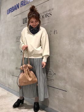 「KBF+」｜「アイテム（スウェット）」を使った、asamiさん（レディース・164cm）の冬コーディネート