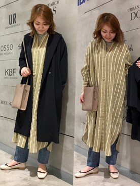「アーバンリサーチ」｜「アイテム（シャツワンピース）」を使った、asamiさん（レディース・164cm）の春コーディネート