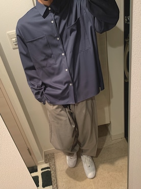 「LILL（リル）のアイテム（トップス）」を使った、こぱやさん（メンズ・172cm）の春コーディネート