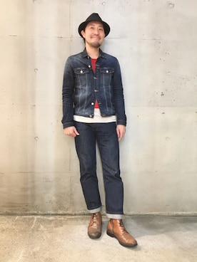 「EDITION（エディション）のアイテム」を使った、山崎永二さん（メンズ・168cm）の冬コーディネート