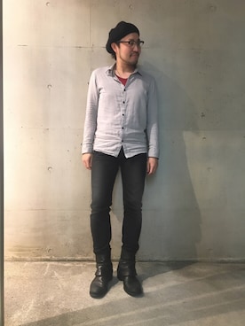 「REBERTAS（リベルタス）のアイテム」を使った、山崎永二さん（メンズ・168cm）の冬コーディネート