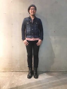 「REBERTAS（リベルタス）のアイテム」を使った、山崎永二さん（メンズ・168cm）の冬コーディネート