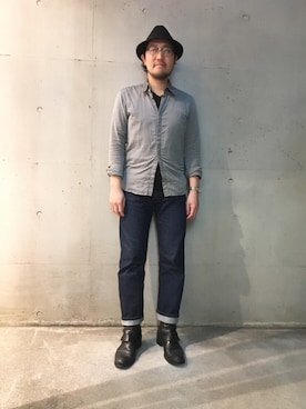 「REBERTAS（リベルタス）のアイテム」を使った、山崎永二さん（メンズ・168cm）の冬コーディネート