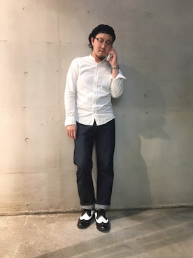 「アイテム（ドレスシューズ）」を使った、山崎永二さん（メンズ・168cm・30代）の春コーディネート