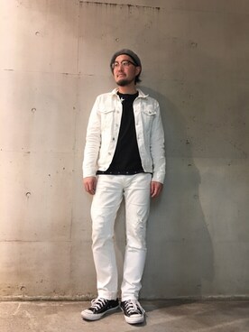 山崎永二さんの「USED加工デニムジャケット Gジャン」を使ったコーディネート