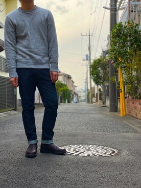 「LOOPWHEELER（ループウィラー）のアイテム（スウェット）」を使った、G'sさん（メンズ・177cm）の春コーディネート