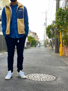 「春めきシューズ」｜「アイテム（その他アウター）」を使った、G'sさん（メンズ・177cm）の春コーディネート