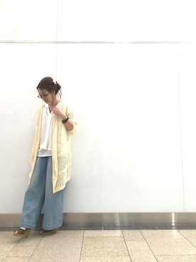 「adonis green（アドニスグリーン）の10OZデニムバギーパンツ（デニムパンツ）」を使った、tomoko fukudaさん（レディース・160cm）の春コーディネート