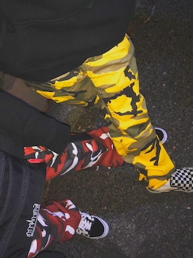 「アイテム（カーゴパンツ、イエロー系）」を使った、トランジスタさん（メンズ・170cm）の秋コーディネート