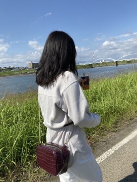 「GLOBAL WORK（グローバルワーク）のコクーンワイドデニム/819864（デニムパンツ）」を使った、チハルさん（レディース・156cm）の冬コーディネート