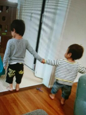 「きょうだい」｜「アイテム（パンツ）」を使った、かんた&よっぴさん（レディース・158cm）の春コーディネート