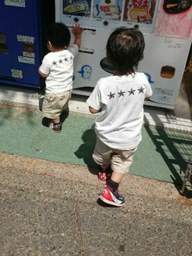 「きょうだい」｜「アイテム（パンツ）」を使った、かんた&よっぴさん（レディース・158cm）の春コーディネート