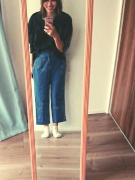 「ZARA（ザラ）のアイテム（ワンピース/ドレス、ブラック系）」を使った、かんた&よっぴさん（レディース・158cm）の春コーディネート