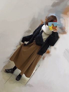 「WC（ダブル シー）のアイテム（ボディバッグ/ウエストポーチ）」を使った、めろんぱんさん（レディース・159cm）の冬コーディネート