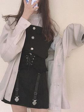 「Kastane」｜「アイテム（カバーオール）」を使った、ナナさん（レディース・163cm）の秋コーディネート