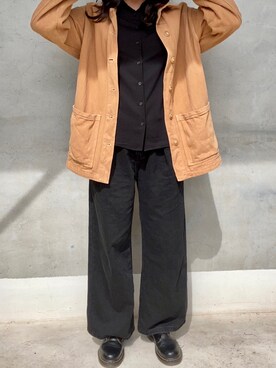 「PULL&BEAR（プルアンドベア）のアイテム（ピーコート）」を使った、c0uchp0tat0さん（レディース・161cm）の秋コーディネート