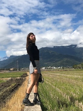 「brandymelville」｜「アイテム（その他シューズ）」を使った、Sheng-Ning Chengさん（レディース・160cm）の冬コーディネート