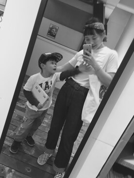 「VINTAGE（ヴィンテージ）のアイテム（ヘアバンド）」を使った、果果余さん（レディース・160cm）の春コーディネート