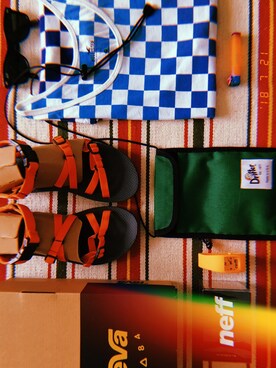 「NEFF（ネフ）のアイテム」を使った、果果余さん（レディース・160cm）の夏コーディネート